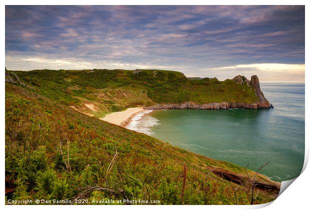 Great Tor and Tor Bay, Gower Print by Dan Santillo