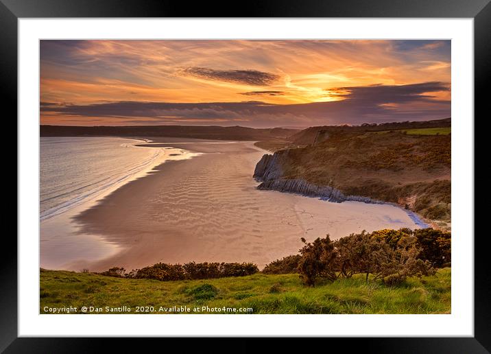 Tor Bay and Oxwich Bay Framed Mounted Print by Dan Santillo
