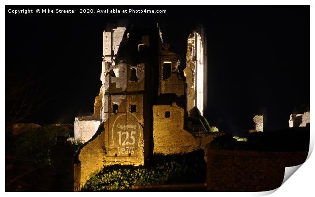 Corfe Castle a night Print by Mike Streeter