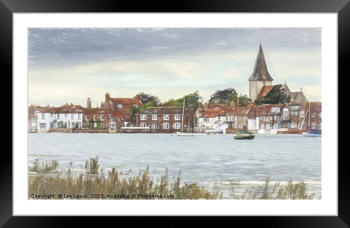 Picturesque Bosham Framed Mounted Print by Ian Lewis