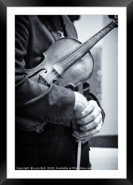 The Violinists Hands Framed Mounted Print by Lynn Bolt