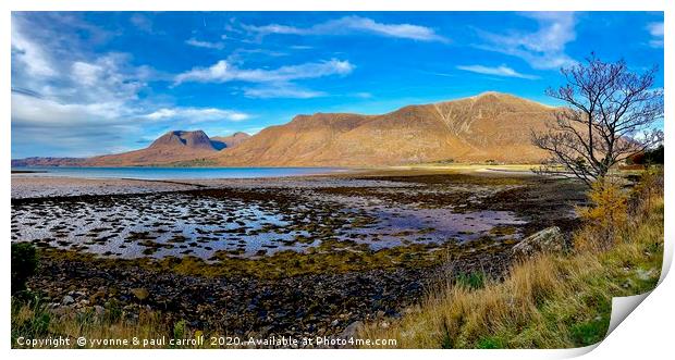 Torridon mountains in blue skies, Scotland   Print by yvonne & paul carroll