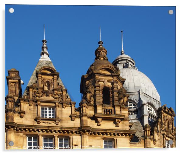 ornate stone towers and domes on the roof of leeds Acrylic by Philip Openshaw
