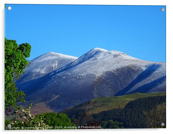 Skiddaw mountain covered in a dusting of snow      Acrylic by yvonne & paul carroll