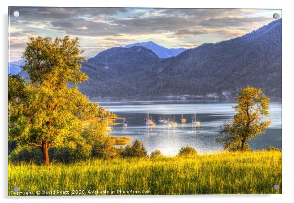 Lake Mondsee Austria  Acrylic by David Pyatt