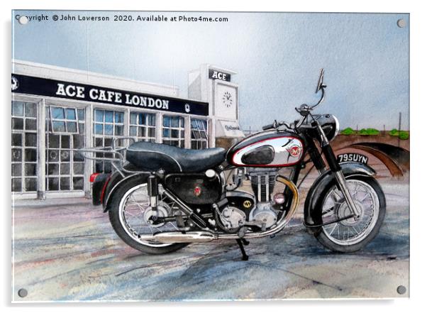 Matchless and the ACE Cafe Acrylic by John Lowerson