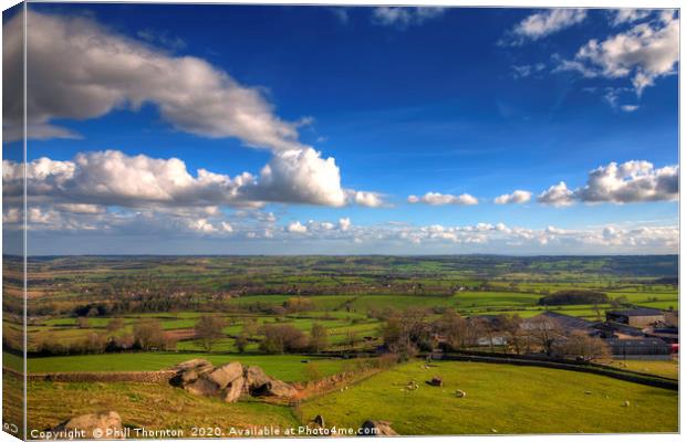 View from Almscliffe Crag, North Yorkshire Canvas Print by Phill Thornton