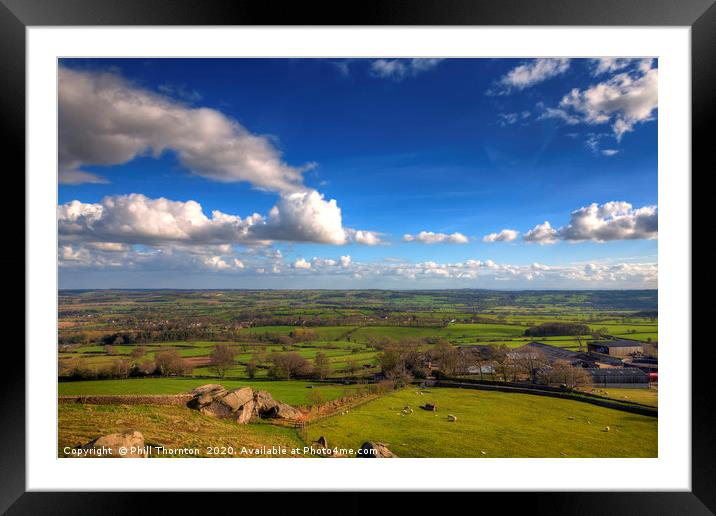 View from Almscliffe Crag, North Yorkshire Framed Mounted Print by Phill Thornton