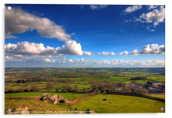 View from Almscliffe Crag, North Yorkshire Acrylic by Phill Thornton