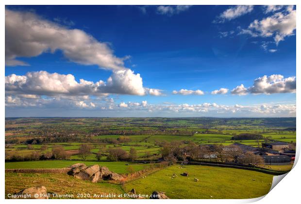 View from Almscliffe Crag, North Yorkshire Print by Phill Thornton