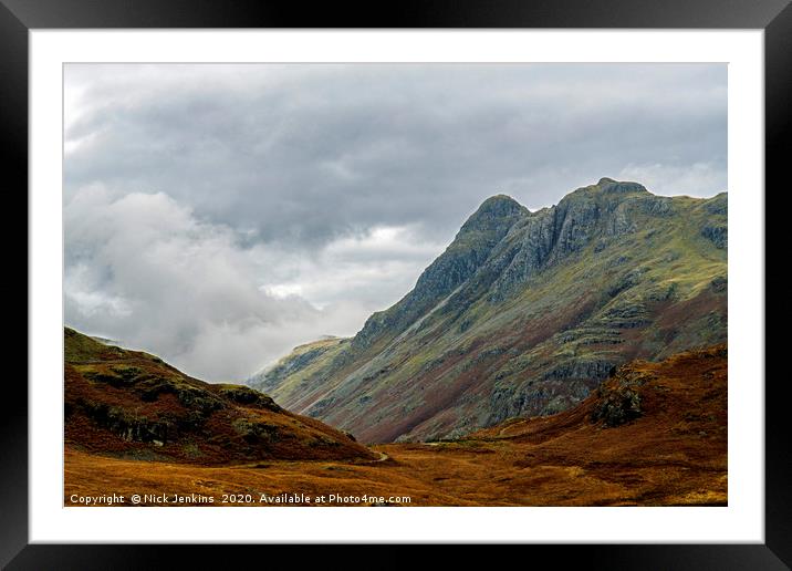 Pike O'Stickle and Loft Crag  Framed Mounted Print by Nick Jenkins