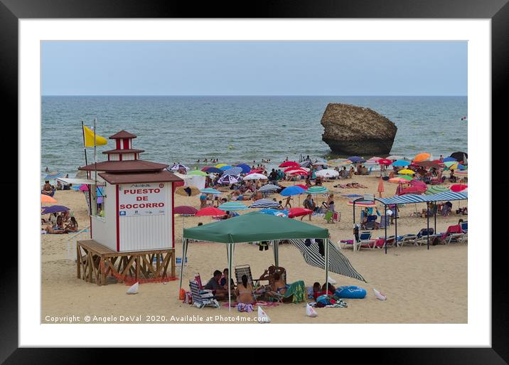 Matalascanas beach scene in Andalusia Framed Mounted Print by Angelo DeVal