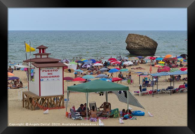 Matalascanas beach scene in Andalusia Framed Print by Angelo DeVal