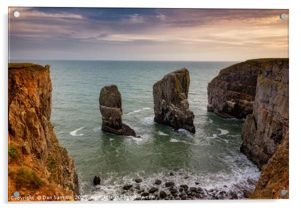 Stack Rocks, Pembrokeshire Acrylic by Dan Santillo