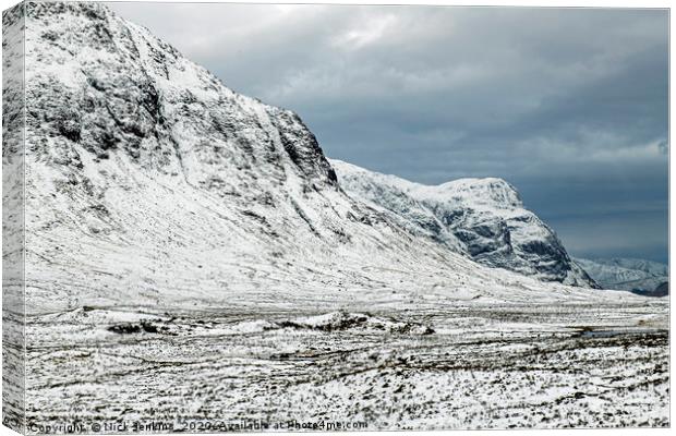 Glencoe Scottish Highlands in Winter Snow Canvas Print by Nick Jenkins