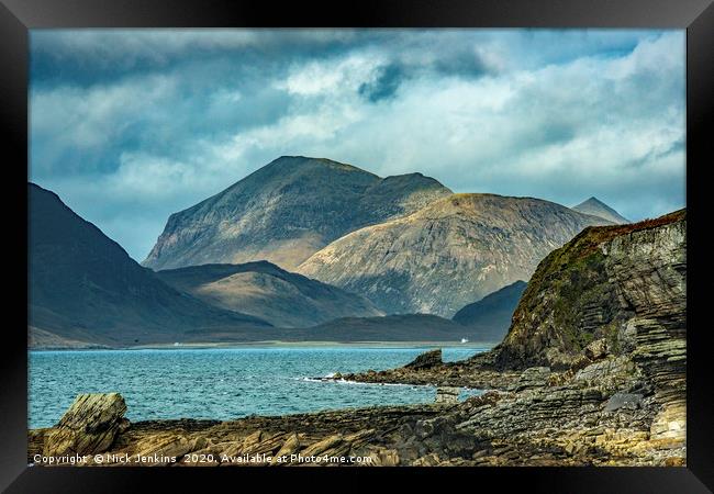 Black Cuillin Hills from Elgol on Isle of Skye Framed Print by Nick Jenkins