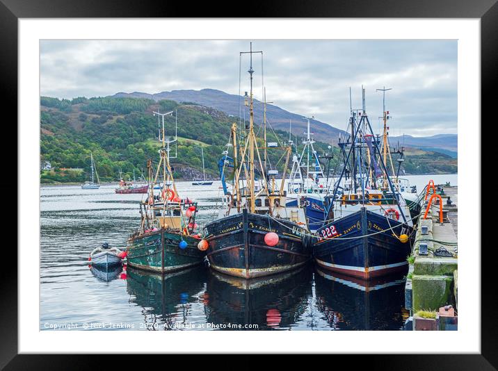 Fishing Boats Moored up Ullapool Harbour Scotland Framed Mounted Print by Nick Jenkins