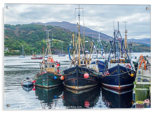 Fishing Boats Moored up Ullapool Harbour Scotland Acrylic by Nick Jenkins