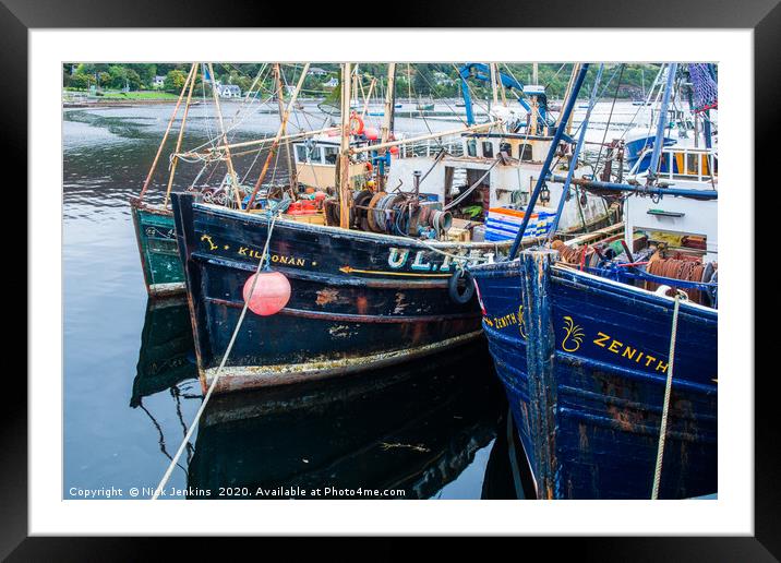 Fishing Boats in Ullapool Harbour North West Scotl Framed Mounted Print by Nick Jenkins