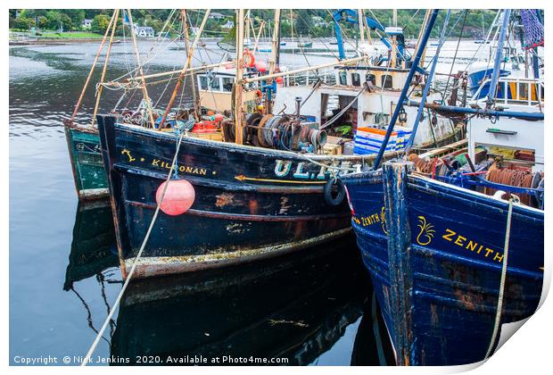 Fishing Boats in Ullapool Harbour North West Scotl Print by Nick Jenkins