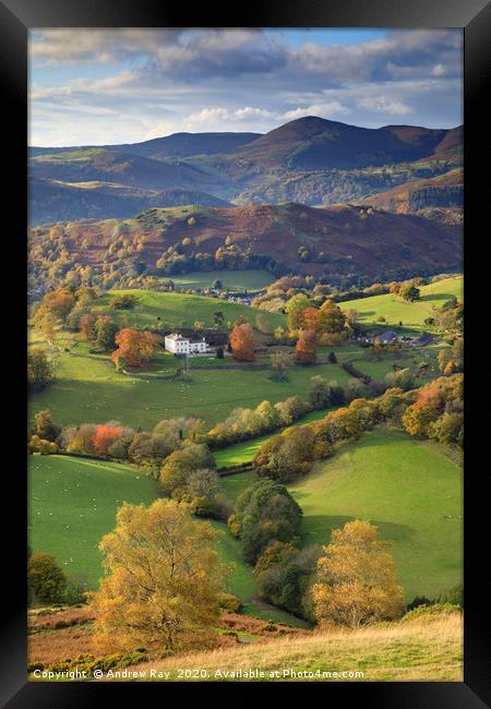 Castell Dinas Brân view Framed Print by Andrew Ray