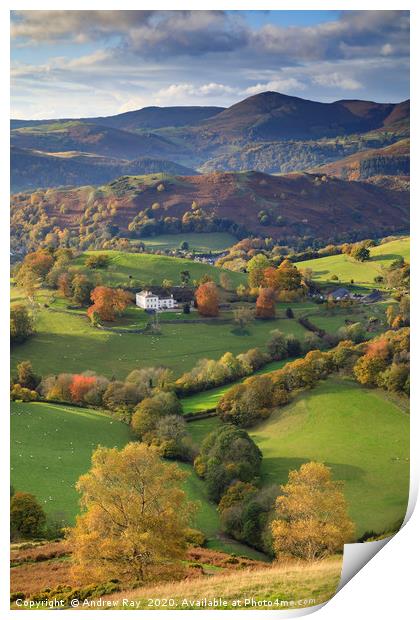 Castell Dinas Brân view Print by Andrew Ray