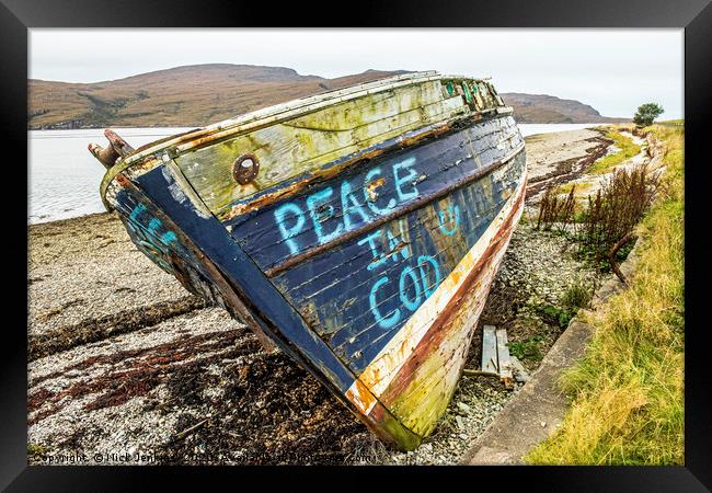 Abandoned Fishing Boat Loch Broom Framed Print by Nick Jenkins