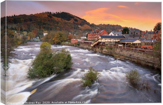 Llangollen at sunrise Canvas Print by Andrew Ray