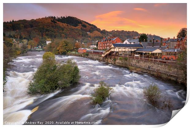 Llangollen at sunrise Print by Andrew Ray