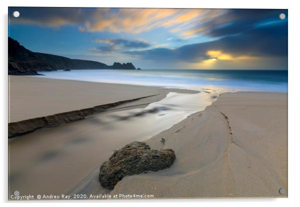 Towards the rising sun (Porthcurno) Acrylic by Andrew Ray
