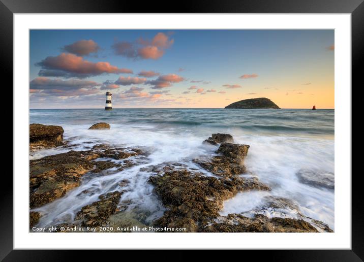 Rocks at sunrise (Penmon) Framed Mounted Print by Andrew Ray