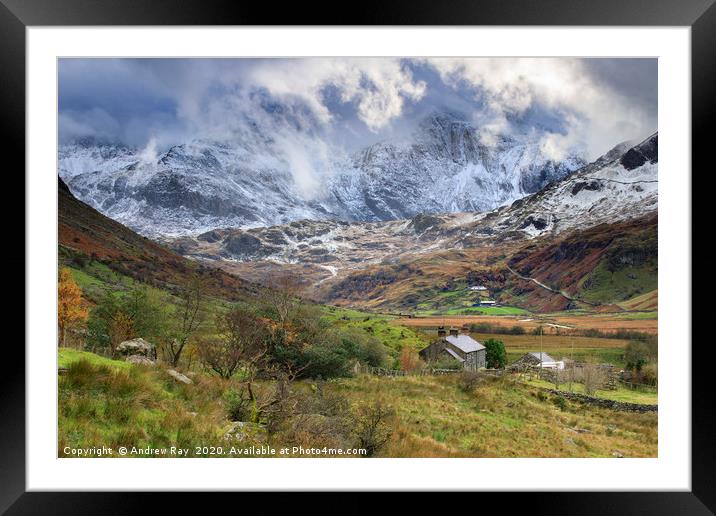 Farm in Nant Ffrancon Valley Framed Mounted Print by Andrew Ray