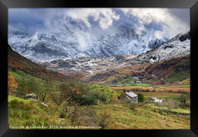 Farm in Nant Ffrancon Valley Framed Print by Andrew Ray