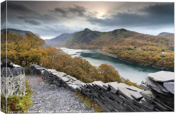 The zigzags (Dinorwic Slate Quarry) Canvas Print by Andrew Ray