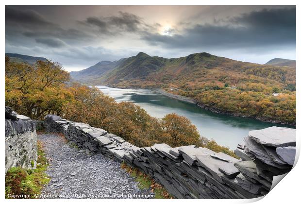 The zigzags (Dinorwic Slate Quarry) Print by Andrew Ray