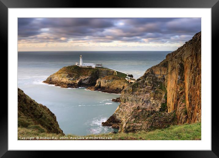 Late light at South Stack Framed Mounted Print by Andrew Ray