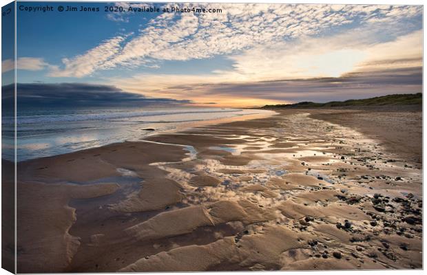 December sunrise at Druridge Bay in Northumberland Canvas Print by Jim Jones