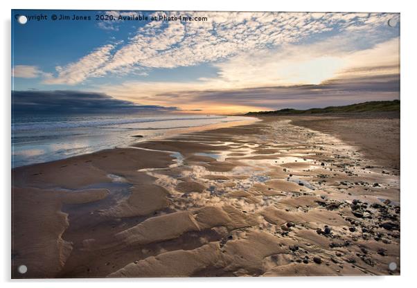 December sunrise at Druridge Bay in Northumberland Acrylic by Jim Jones