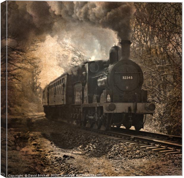 Vintage steam locomotive 52345 toned and textured Canvas Print by David Birchall