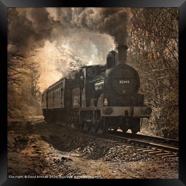 Vintage steam locomotive 52345 toned and textured Framed Print by David Birchall