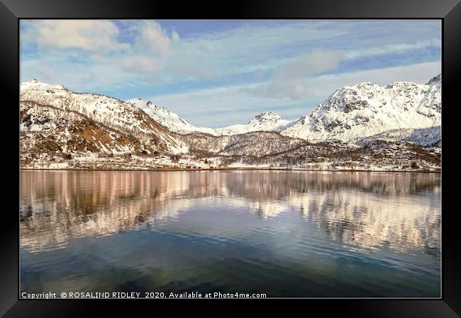 "Mountain reflections Norway" Framed Print by ROS RIDLEY