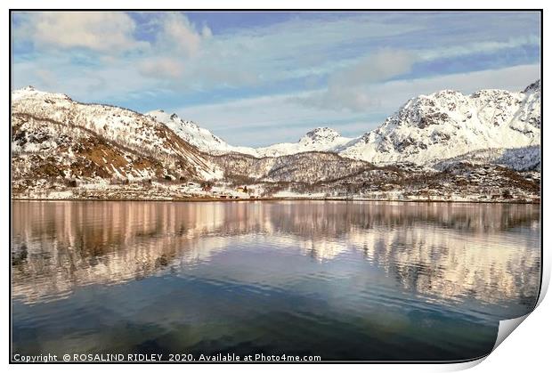 "Mountain reflections Norway" Print by ROS RIDLEY