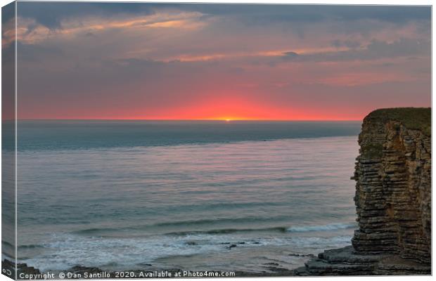 Sunset from Nash Point, Glamorgan Heritage Coast,  Canvas Print by Dan Santillo