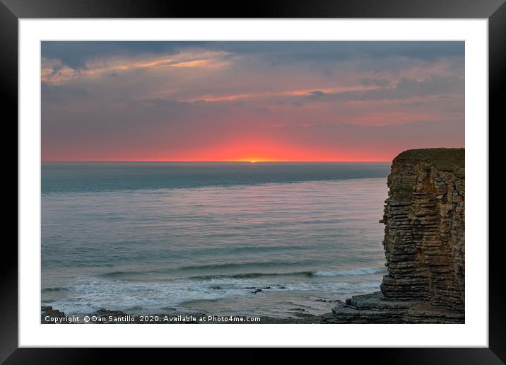 Sunset from Nash Point, Glamorgan Heritage Coast,  Framed Mounted Print by Dan Santillo