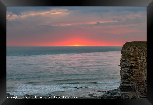 Sunset from Nash Point, Glamorgan Heritage Coast,  Framed Print by Dan Santillo