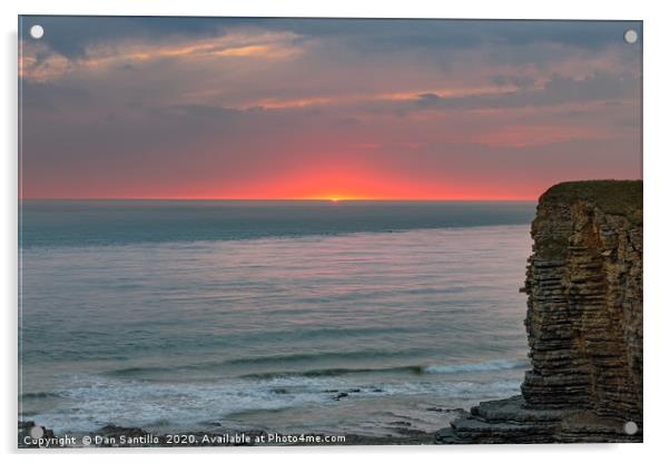 Sunset from Nash Point, Glamorgan Heritage Coast,  Acrylic by Dan Santillo