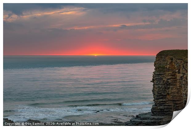 Sunset from Nash Point, Glamorgan Heritage Coast,  Print by Dan Santillo