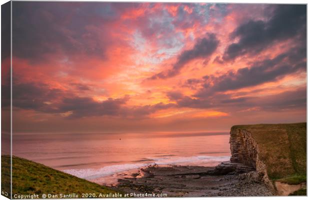 Sunset at Nash Point, Glamorgan Heritage Coast, Wa Canvas Print by Dan Santillo