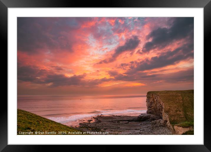 Sunset at Nash Point, Glamorgan Heritage Coast, Wa Framed Mounted Print by Dan Santillo