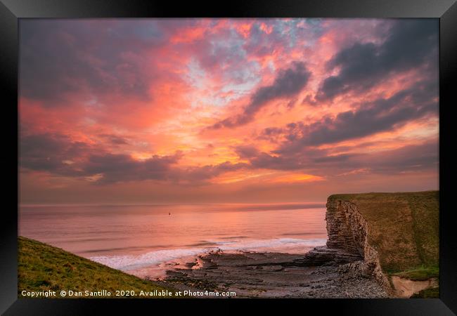 Sunset at Nash Point, Glamorgan Heritage Coast, Wa Framed Print by Dan Santillo
